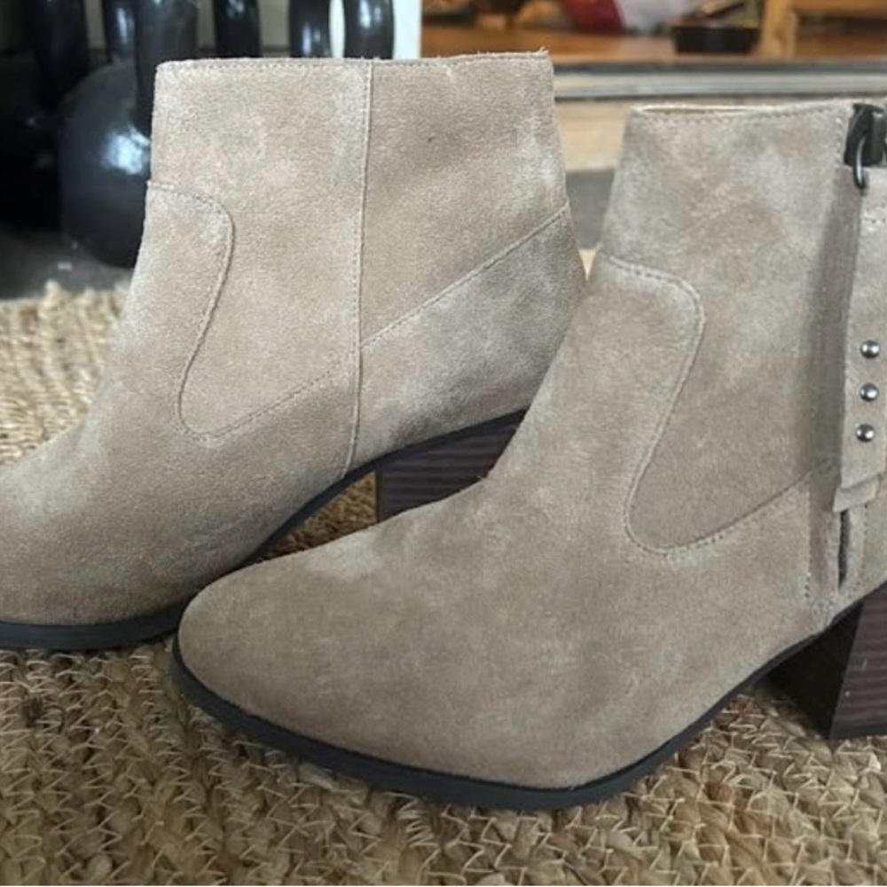 bp. Suede Ankle Booties in Taupe